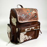 Western Genuine Leather cow hide backpack w/ tooling & Designs