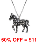 Western Bubble Dot Horse Necklace