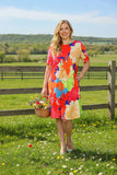 Colorful Floral short sleeve dress