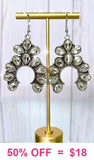 Silver Bling Rhinestone Squash Earrings