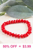 Red Crystal Stretch Bracelet