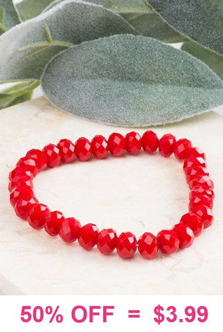 Red Crystal Stretch Bracelet