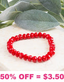 Red Crystal Stretch Bracelet