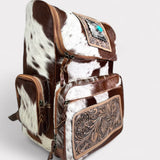 Western Genuine Leather cow hide backpack w/ tooling & concho