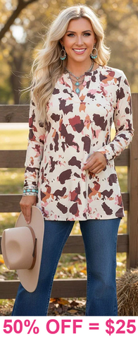 Spotted tunic top - Loose fit