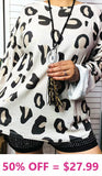 Small.. Big Spot Leopard Waffle knit long sleeve top