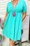 Turquoise baby doll dress