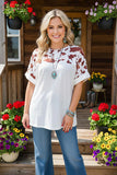 White top with brown cow print