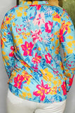 Turquoise Floral long sleeve top