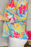Turquoise Floral long sleeve top