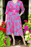 Pink & Turquoise tropical dress