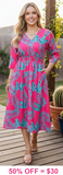 Pink & Turquoise tropical dress