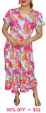 Colorful Tropical print Maxi dress