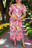 Tropical print dress