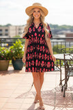 Black and Red floral dress