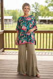 Floral Poncho Style Tunic Top