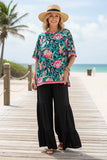 Floral Poncho Style Tunic Top