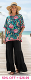Floral Poncho Style Tunic Top