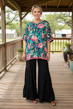 Floral Poncho Style Tunic Top
