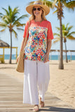 Orange short sleeve floral top