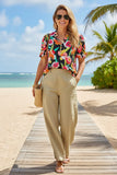 Floral top with puff sleeves