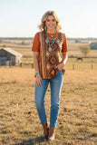 Rust tribal short sleeve top