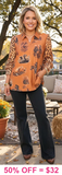 Western Top leopard long sleeves