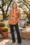Western Top leopard long sleeves