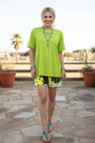 Lime top and short set