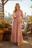Terracotta Ivory Medallion printed dress