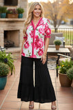 TOP SELLER : Pink Large Floral Blouse