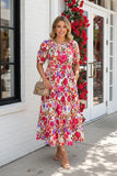 Flower Garden tiered midi dress