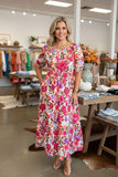 Flower Garden tiered midi dress