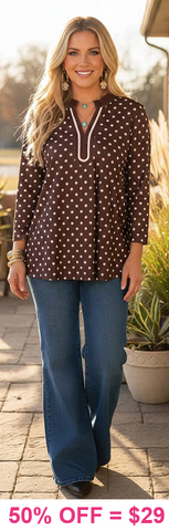 Brown Polka Dot blouse