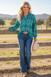 Turquoise tribal collar top
