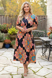 S, M, 3X : Boho Printed Dress