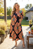 S, M, 3X : Boho Printed Dress