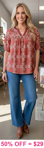 Dusty Rose baby doll top