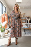 Western print midi dress