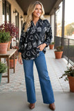 Black and White Western print blouse