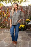 Cream & Taupe leopard blouse