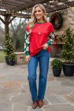 Red Top with Green Santa sleeves