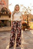 Western Horse print wide leg pants
