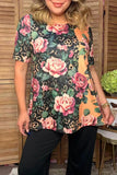 NEW Floral Leopard mix top
