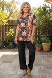NEW Floral Leopard mix top