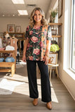 NEW Floral Leopard mix top