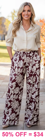 NEW Floral print wide leg pants
