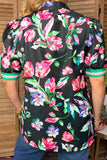 Floral Blouse with striped details