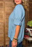 Blue and White striped blouse