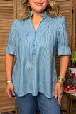 Blue and White striped blouse